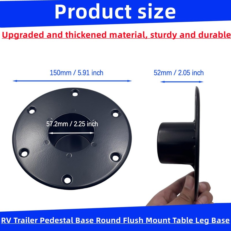 YJNAUPAI RV Trailer Pedestal Base Round Flush Mount Table Leg