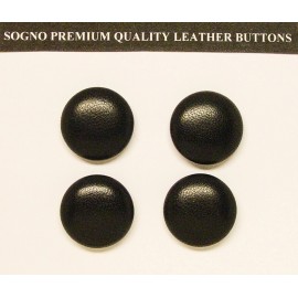 SOGNO 4 MADE IN USA 3/4" black genuine soft leather covered jacket buttons,metal loop