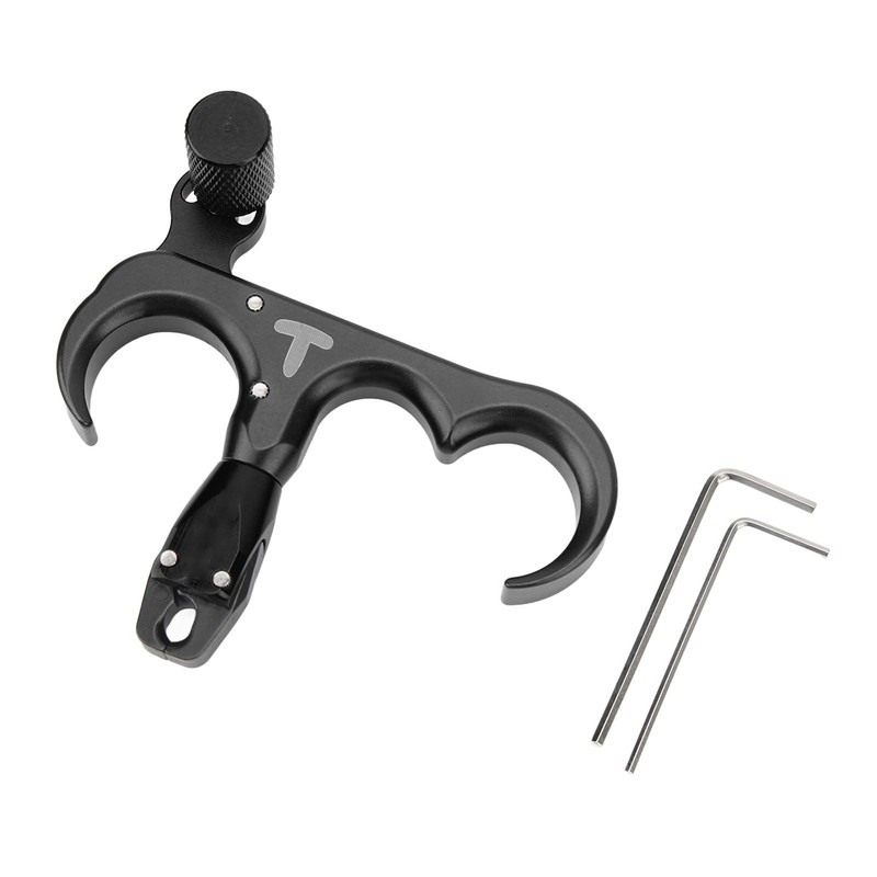 3 Finger Hand Held Bow Release Aluminum Alloy Thumb Release