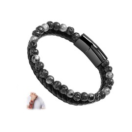 Humanic Pro Maxhematie Beaded Bracelets Three Layered Leather Bracelet Tiger Eye Bracelet Magnetic Clasp Wristband Bracelet Jewelry Gift for Boyfriend Husband