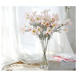 Artfen 6 Pcs Artificial Calliopsis Flowers Fake Silk Flower Table Kitchen Home Garden Party Wedding Decoration Approx 24'' High Watercolor Pink No Vase