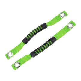 REPAIROCK 2 Pcs Roll Bar Grab Handles for Jeep Wrangler 07-17 for Ford Bronco 21-22 Pickup Grab Handles Grips Roof Rope Handle with Hole Oxford Cloth ABS Green