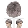 Men Gray Short Wig Heat Resistant Synthetic Multipurpose Adjustable Layered