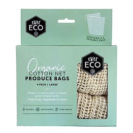 Ever Eco Large Organic Cotton Net Produce Bags, 4 Bags