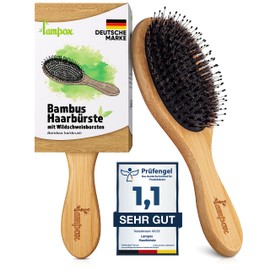 Lampox® Bamboo Hair Brush with Boar Bristles Head Massage Hair Care