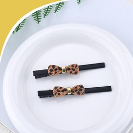 Bow Hair Clips for Women Girls Leopard Print Duckbill Hairclip for Thick Fine Hair Pins Bow Barrettes Non-Slip Long Hair Clip Hairpin Trendy Hair Accessories 2Pcs