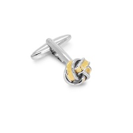 Gold Silver Knot Cufflinks Two Tone Elegant Look Premium Quality