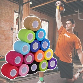 CLSSLVVBN Non-Woven Cohesive Bandage Breathable and Lightweight Skin Friendly Cloth Self Cohesive Bandage Elastic Bandages Easy, red