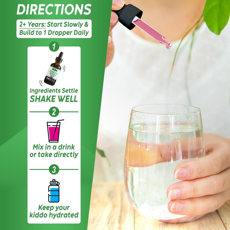 Zeolite Detox for Kids Liquid Drops - Advanced Clinoptilolite with