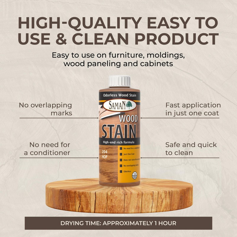 SamaN Interior Water Based Wood Stain - Natural Stain for