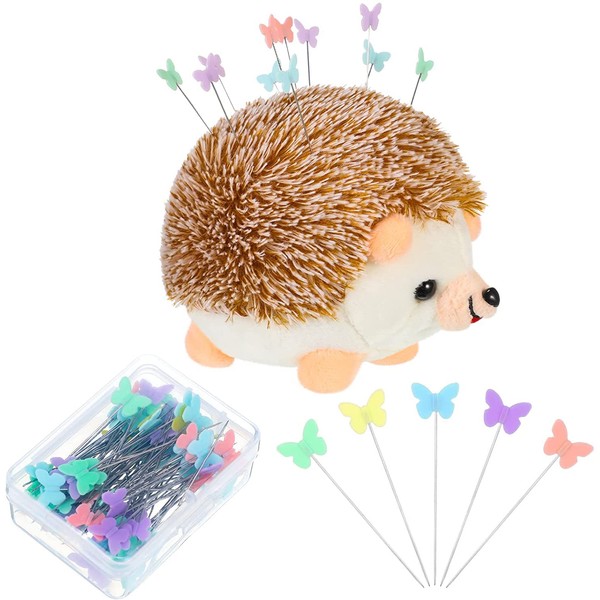 Pin Cushion Hedgehog Shape Pin Holder, Adorable Pin Cushion Kit, Hedgehog Pin Cushion, Cute Needle Fabric Needle Holder, Needle Cushion, Sewing Accessories, Pens, Quilting Holder, Sewing, 100 Pieces