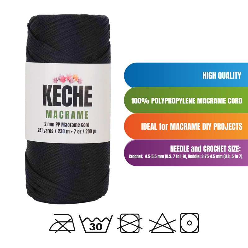 Macrame Cord | Macrame Supplies 2mm Polyester Macrame Rope Yarn