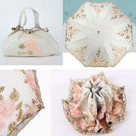 Honeystore Lace Parasol Decoration Bridal Shower Vintage Umbrellas for Wedding 1821 Beige