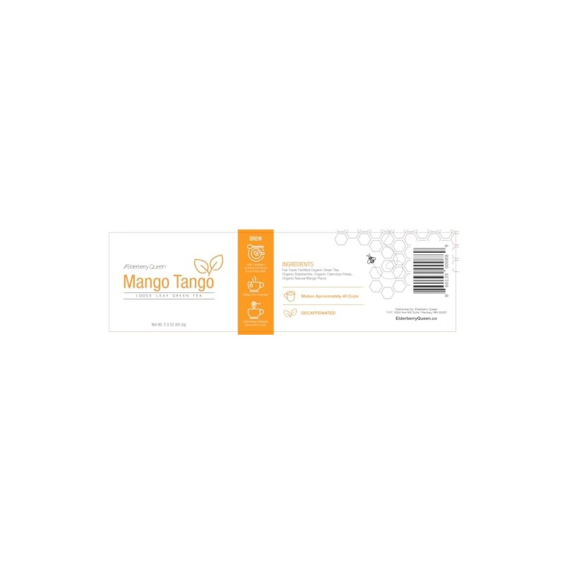 Elderberry Queen Té Verde De Mango Descafeinado De Hojas Sueltas,