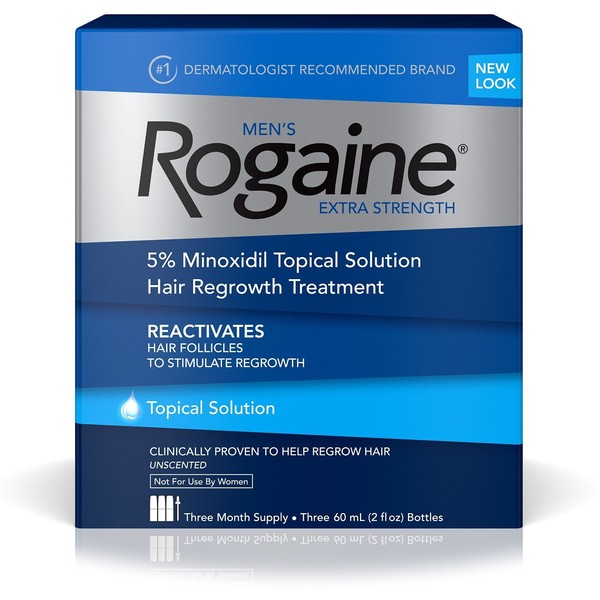 MENS'S ROGAINE HAIR REGROWTH TREATMENT REVITALIZES THREE MONTH SUPPLY