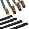 12 Pcs Mini Wire Brushes Plastic Handles Brass Wire Brush