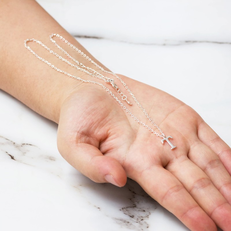 Philip Jones Sterling Silver Initial T Necklace