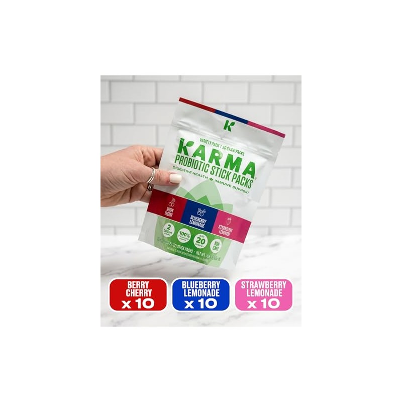 Karma Probiotic Hydration Packet - Variety Pack (Berry Cherry, Blueberry