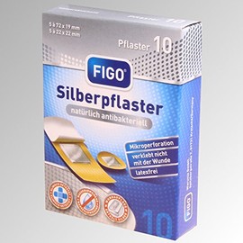 Figo 10 Silver Plasters 2 Sizes Latex Free Antibacterial