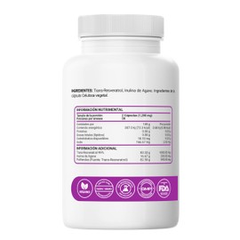 RESTART Trans Resveratrol 99% 1000mg con Polifenoles – Trans-Resveratrol Puro con Inulina – 2 a 5 Veces Más Potente - Cápsulas Veganas Vcaps, Alta Pureza y Potencia – 60 Cápsulas