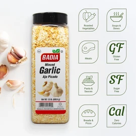 Badia Garlic Minced, 1.5 Pound - All-Natural, Non-GMO, Dehydrated Garlic Seasoning