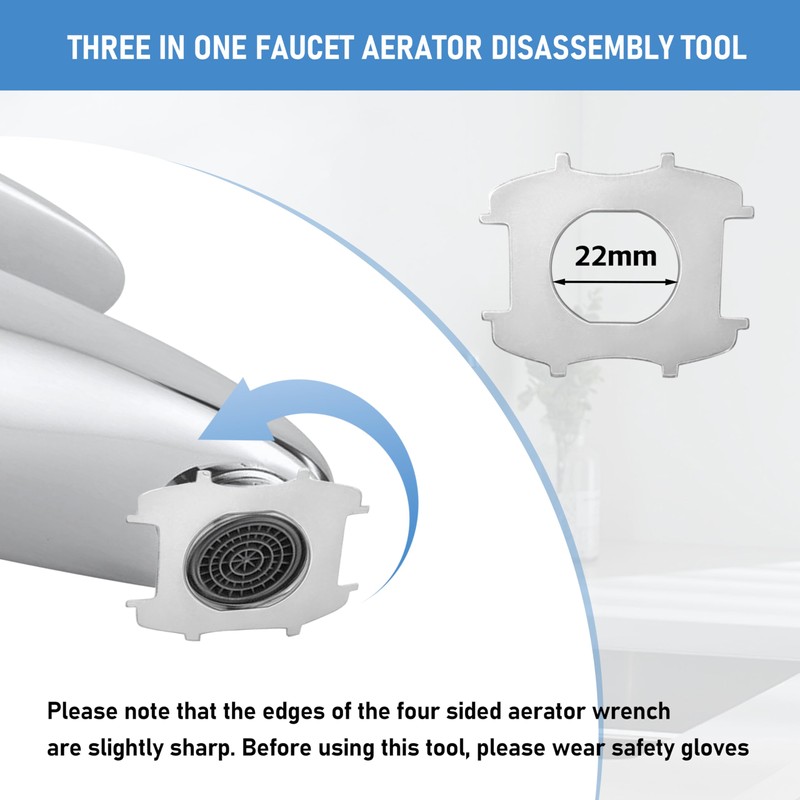 304 Stainless Steel Faucet Aerator Removal Tool for M22/M24 Recessed