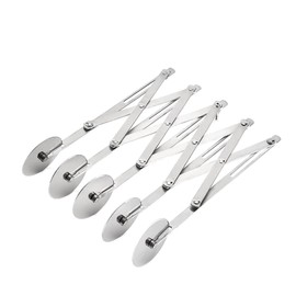 5 Wheel Pastry Cutter, Expandable Telescopic Pizza Slicer Multi-Round Baking Dough Divider Roller for Pizza, Bread and Cakes