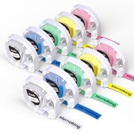 Memoking Label Maker Refills for Dymo Letratag Refills, 10-Pack Compatible with Dymo Letra Tag Refill, 12mm X 4m P12 Pro Label Tape for Dymo Label Maker Refills, for Dymo Label Maker Lt 100H 100T Qx50