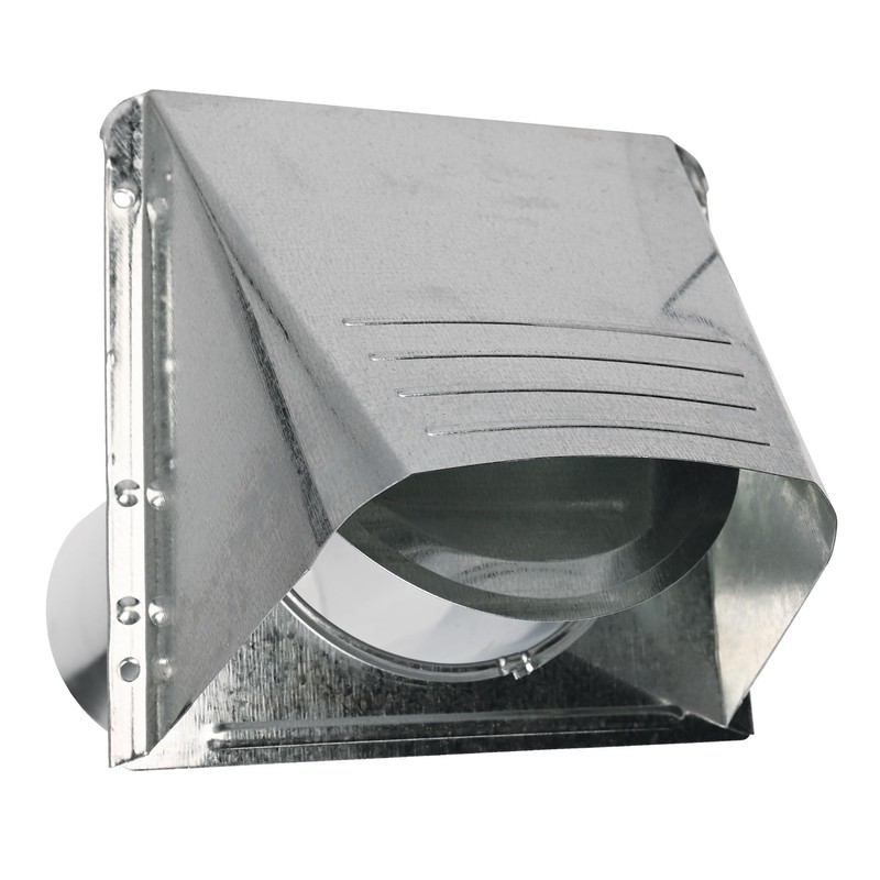 Deflecto Dryer Vent, Wide Mouth Galvanized Vent Hood with Pipe,