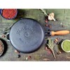stpgoods Crepe Pan Cast Iron Pancake Pan with Wooden Handle