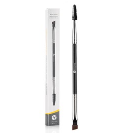 KINGMAS Eyebrow Brush Spoolie Professional Double-Ended Angled Eye Brow Brush for Lining and Shaping Brows or Lashes (Black)