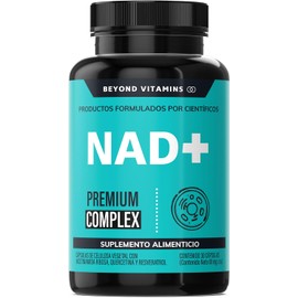 NAD+ | NR Nicotinamida Ribosa potenciado con Resveratrol, Quercetina, Betaina HCL y Semilla de Uva | Suplementos Beyond Vitamins | 30 días.