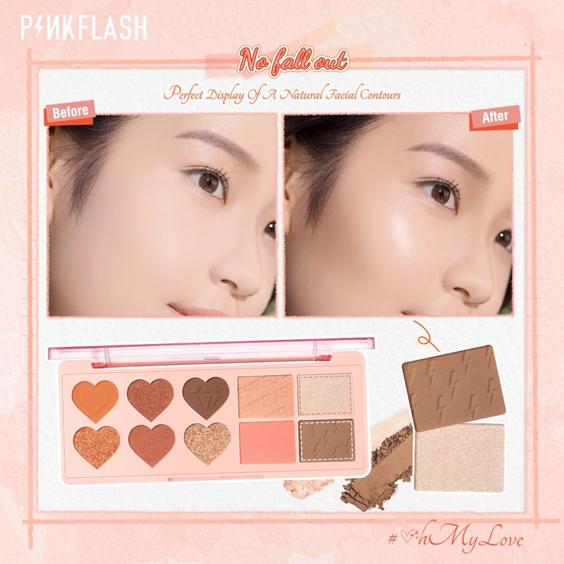 YAYAMIYA Multiple Face Palette Eyeshadow Blush Highlighter Contour 4 in