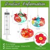 Tioncy 3 Pcs Hand Blown Glass Hummingbird Feeders for Outdoors