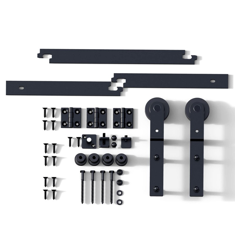 CCJH 4FT/48'' Bi-Folding Barn Door Hardware Sliding Track kit for