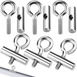 DONGZQAN Pack of 6 Piping Strips Hook Stopper, 8-10 mm Piping Strips Hooks, Piping Rail Accessories, Stopper for Piping Rail 8 mm Stainless Steel, Suitable for Caravans, Camping Tents