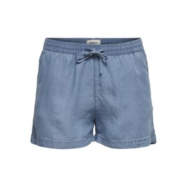 ONLY Women's Onlpema Lyocell Life DNM Shorts Box, Blue (Medium Denim Blue), L