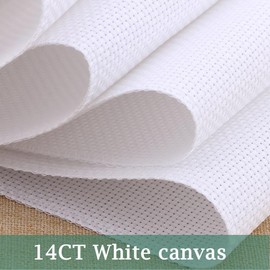 Stitchmelody 14CT Counted Cross Stitch Kits,DMC Unprinted Pattern Embroidery Set Needlework-Lucky Rabbitst 10''×7.5''