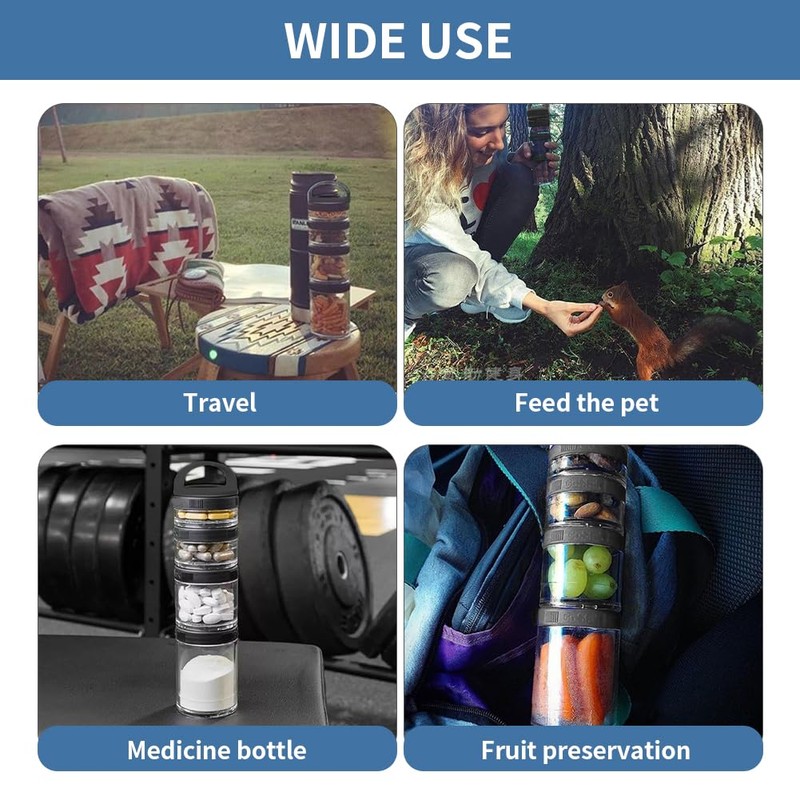 Stackable snack pots, storage jars, snack storage containers, 4-layer 4-capacity