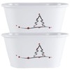 Fyne-Finds Set of 2 White Tin Pail Trough Planter Pot
