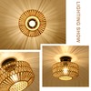 Jobtical Boho Light Fixtures Ceiling Mount,Mini Rattan Chandelier Light Fixture