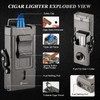 LIHTUN Cigar Lighter Multifunctional All-in-1 Torch Lighters Built-in Holder Cigar