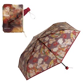 Wpc. [Vinyl Umbrella] Metropolitan Museum of Art Masterpiece Umbrella, Mini Renoir/Chrysanthemum Bouquet, Folding Umbrella, Clutch Case Included, Parent Ribs 19.3 inches (49 cm), Women's, Painting