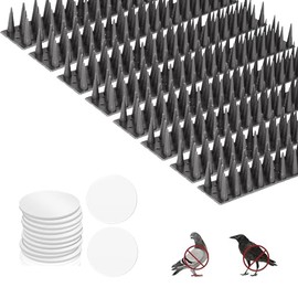 Bird Spike Strips for Outdoor Surfaces with Adhesive Strips (8, Black)