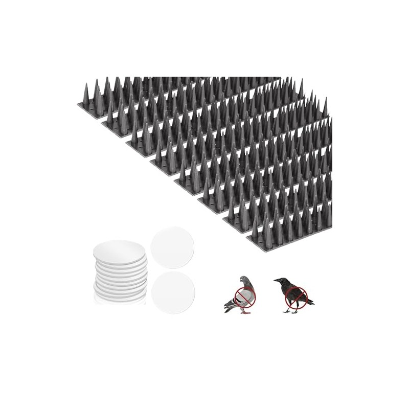 Bird Spike Strips for Outdoor Surfaces with Adhesive Strips (8,
