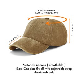 Woodland Leathers Baseball Cap - 100% Cotton, Breathable, Adjustable Cap for Men and Women. Classic Sports Golf Cap Casual Cap, Men's Summer & Golf Sun Hat - Excellent UV Protection (Khaki/Sand)