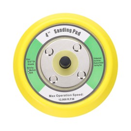 Sourcingmap 4 Inch Hook and Loop Backing Sanding Pads with 5/16"-24 Thread for Diamond Sanding Finishing Polishing Buffing Pads, Yellow + Black 1pcs