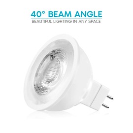 Luxrite MR16 LED Bulb 50W Equivalent, 12V, 3000K Soft White Dimmable, 500 Lumens, GU5.3 LED Spotlight Bulb 6.5W, Enclosed Fixture Rated, Perfect for Track and Home Lighting (12 Pack)
