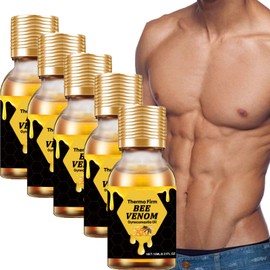 TARLYRANO Thermofirm Bee Venom Gynecomastia Oil, Bee Venom Gynecomastia, Bee Venom Cream Gynecomastia Oil, The Best Choice for Strengthening Chest Muscles (5PCS)