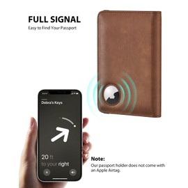 Stouchi Passport Cover, Vaccination Certificate Cover, Airtag Passport Wallets, Faux Leather Passport Case, Protective Case for Men and Women, Vaccination Certificate, Travel Documents, Gift Passport